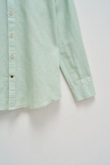 Salsa Linen Blend LS Green Shirt