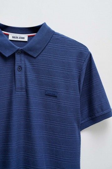 Salsa Textured Polo - Blue