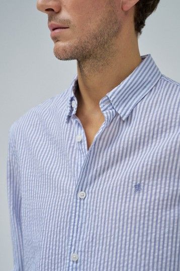 Salsa Blue Striped LS Shirt