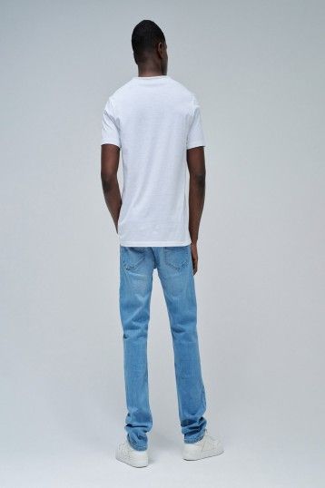 Salsa White Button Detail V-Neck T-Shirt