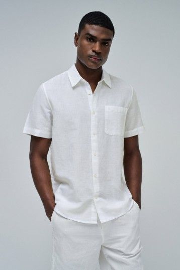 Salsa White Linen Shirt