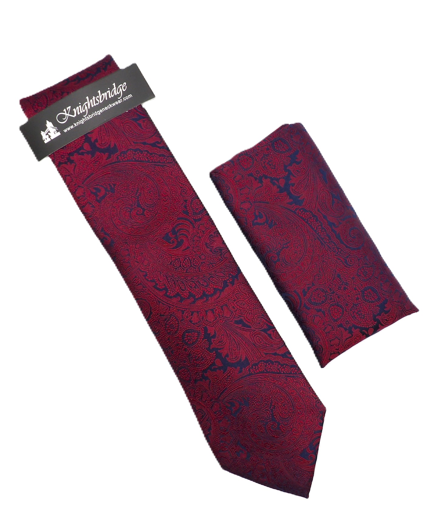 Solid Burgundy Tie & Pocket Square