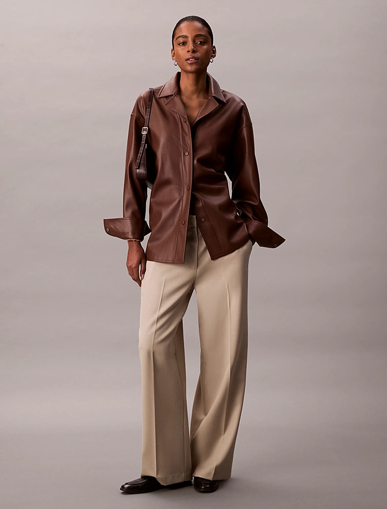 CK Relaxed Faux Leather Shirt