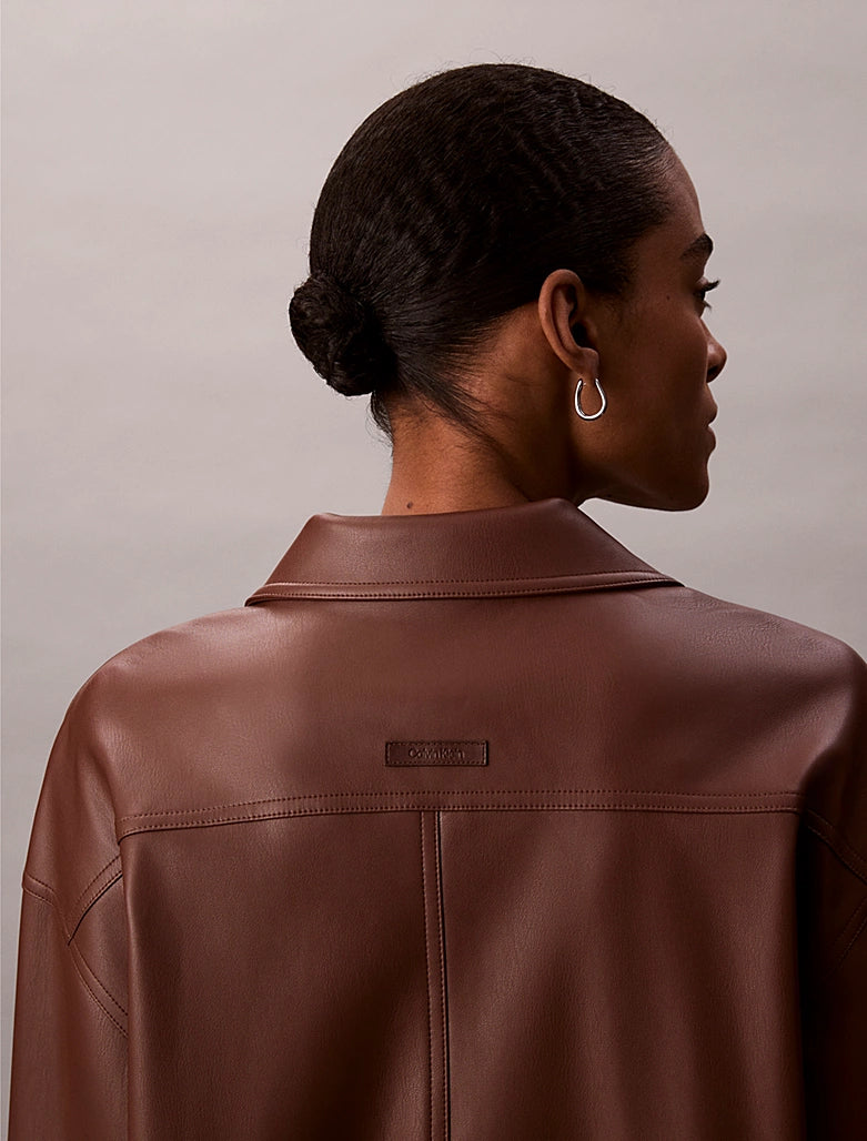 CK Relaxed Faux Leather Shirt