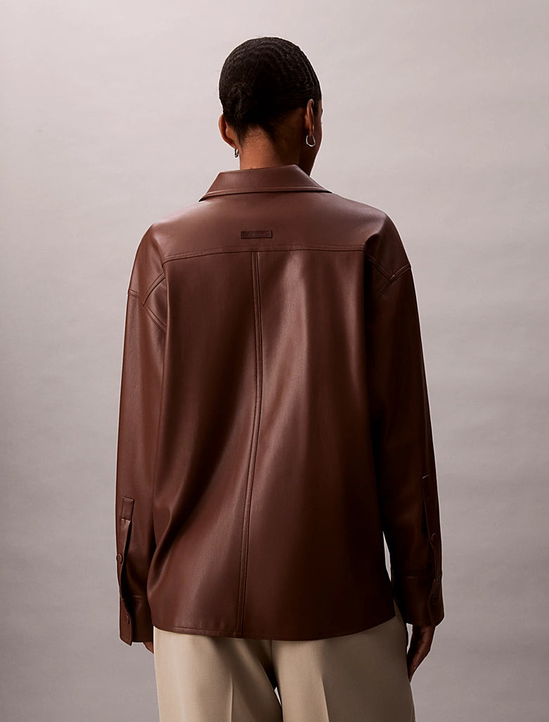 CK Relaxed Faux Leather Shirt