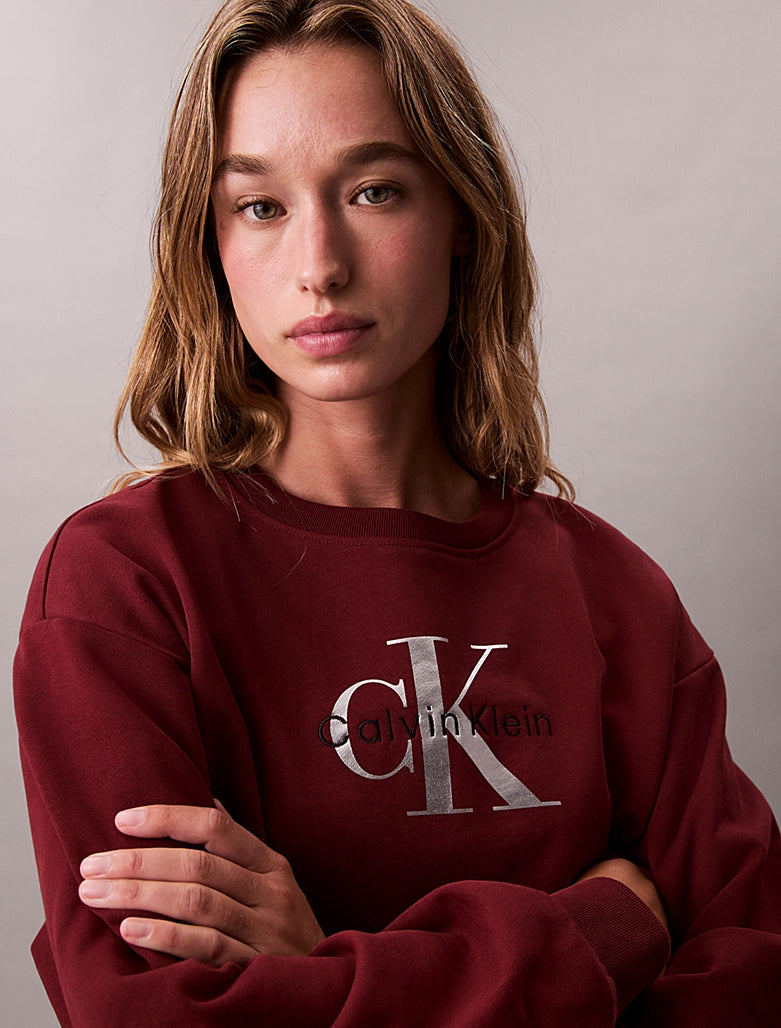CK Relaxed Monogram Sweatshirt - Renaissance Red
