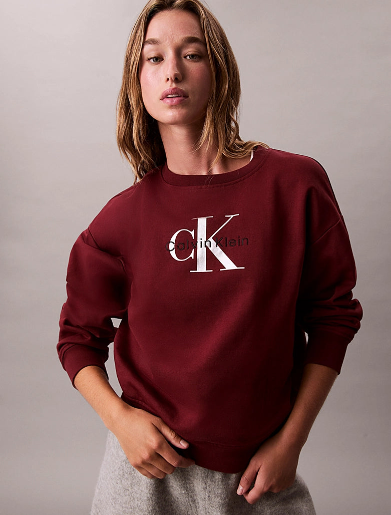 CK Relaxed Monogram Sweatshirt - Renaissance Red