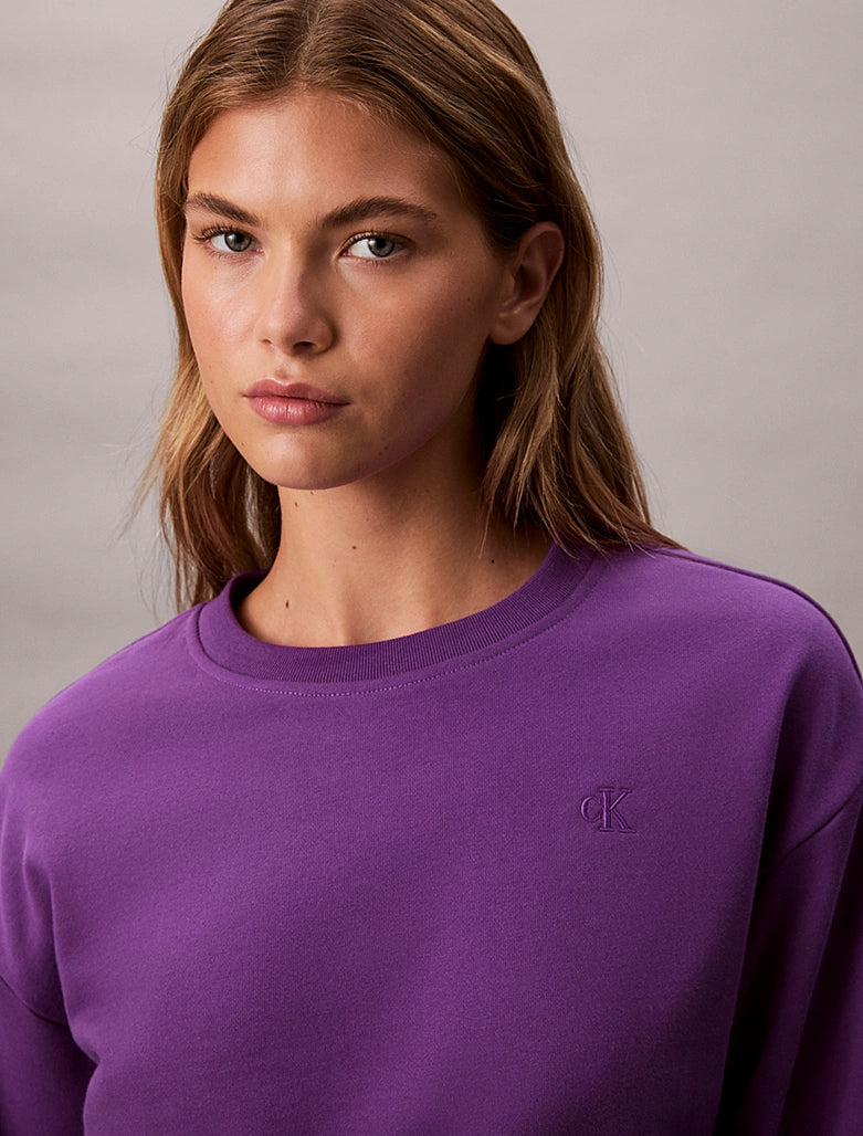 CK Relaxed Cotton Sweatshirt - Smokey Shadow