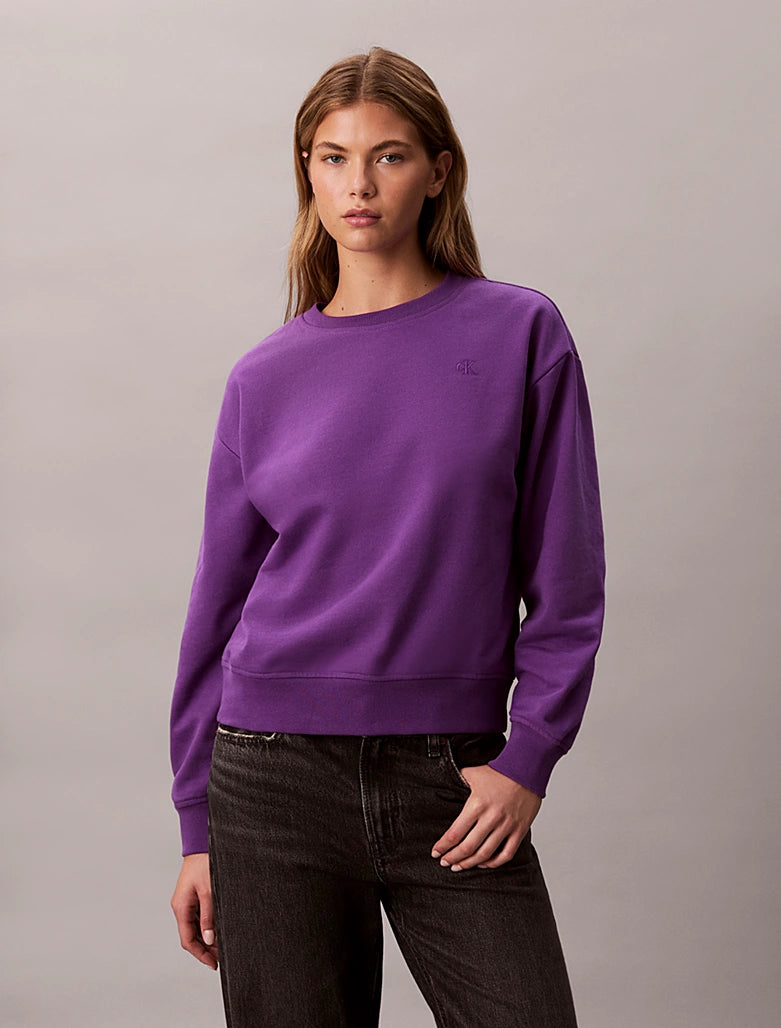 CK Relaxed Cotton Sweatshirt - Smokey Shadow