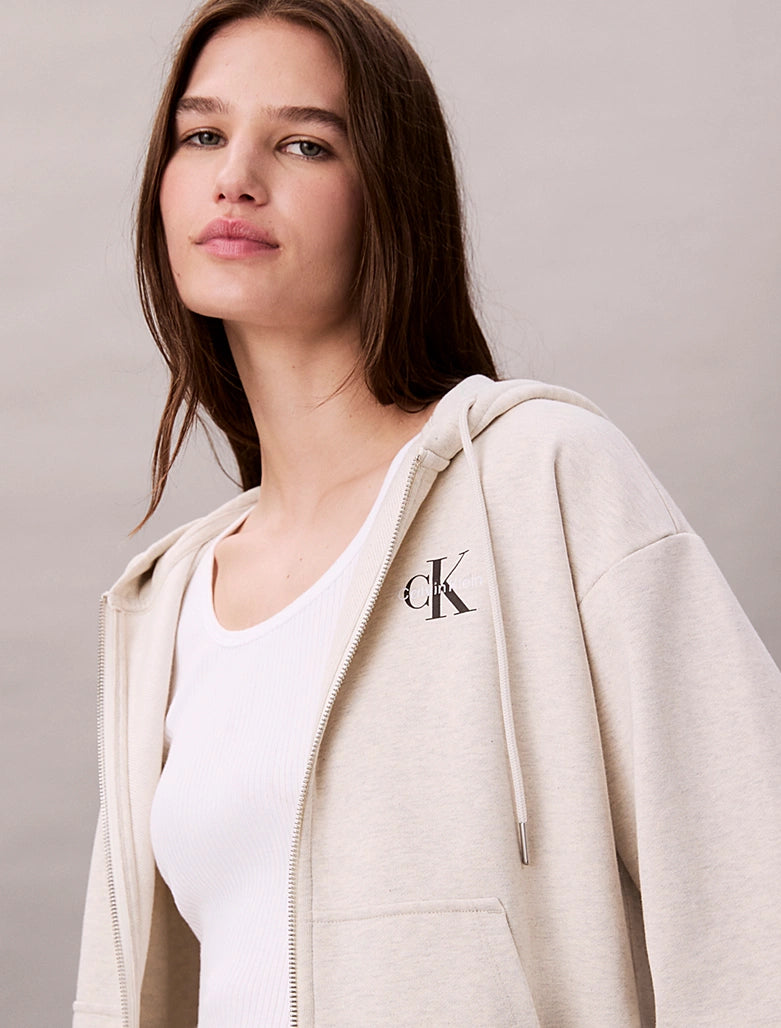CK Monogram Zip-Up Hoodie