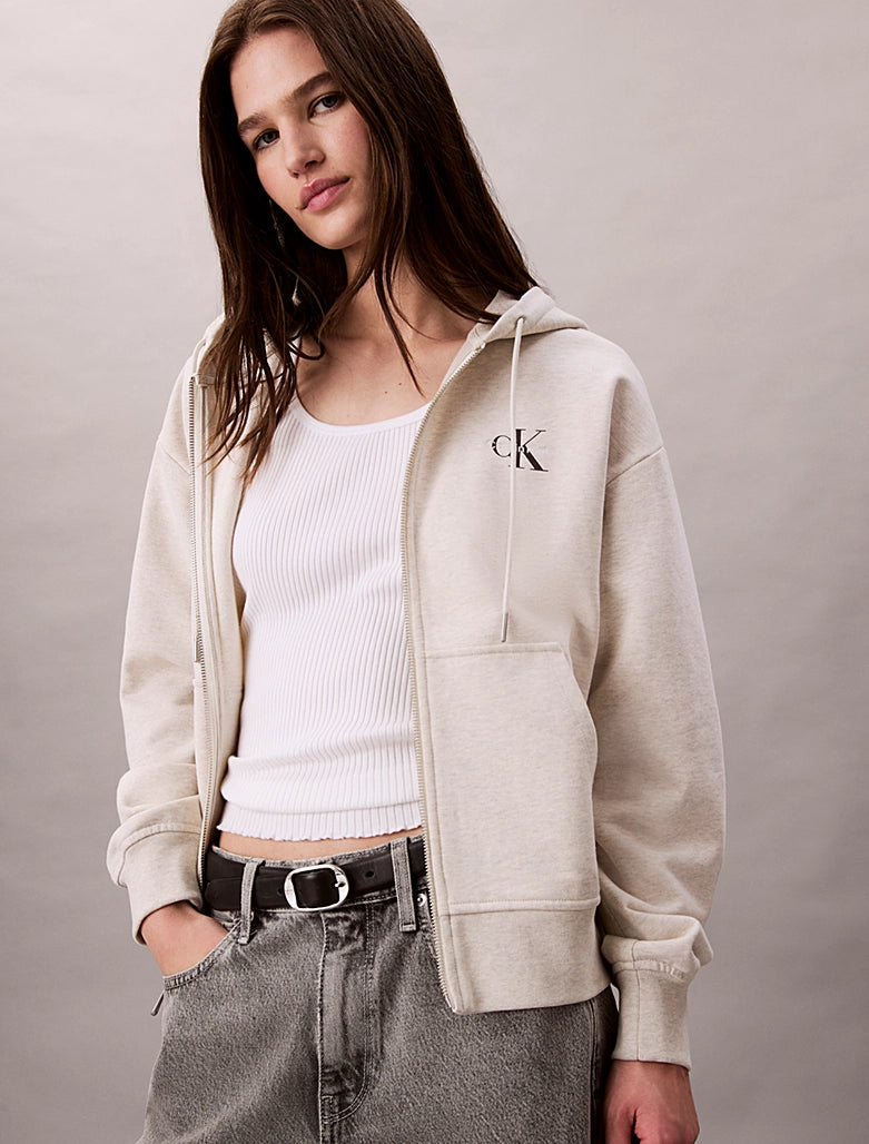 CK Monogram Zip-Up Hoodie