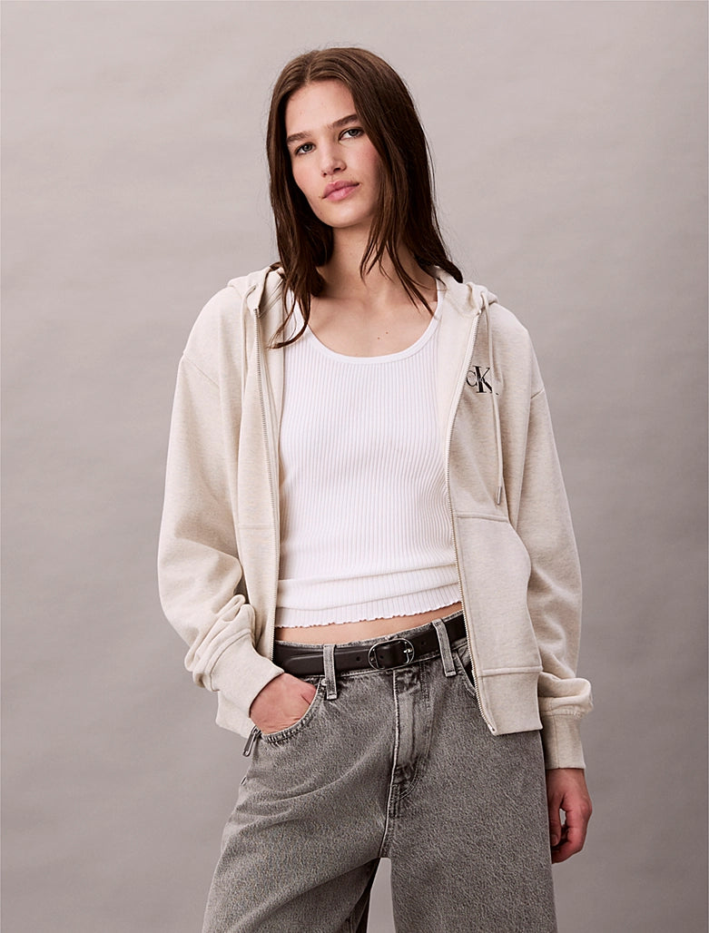 CK Monogram Zip-Up Hoodie