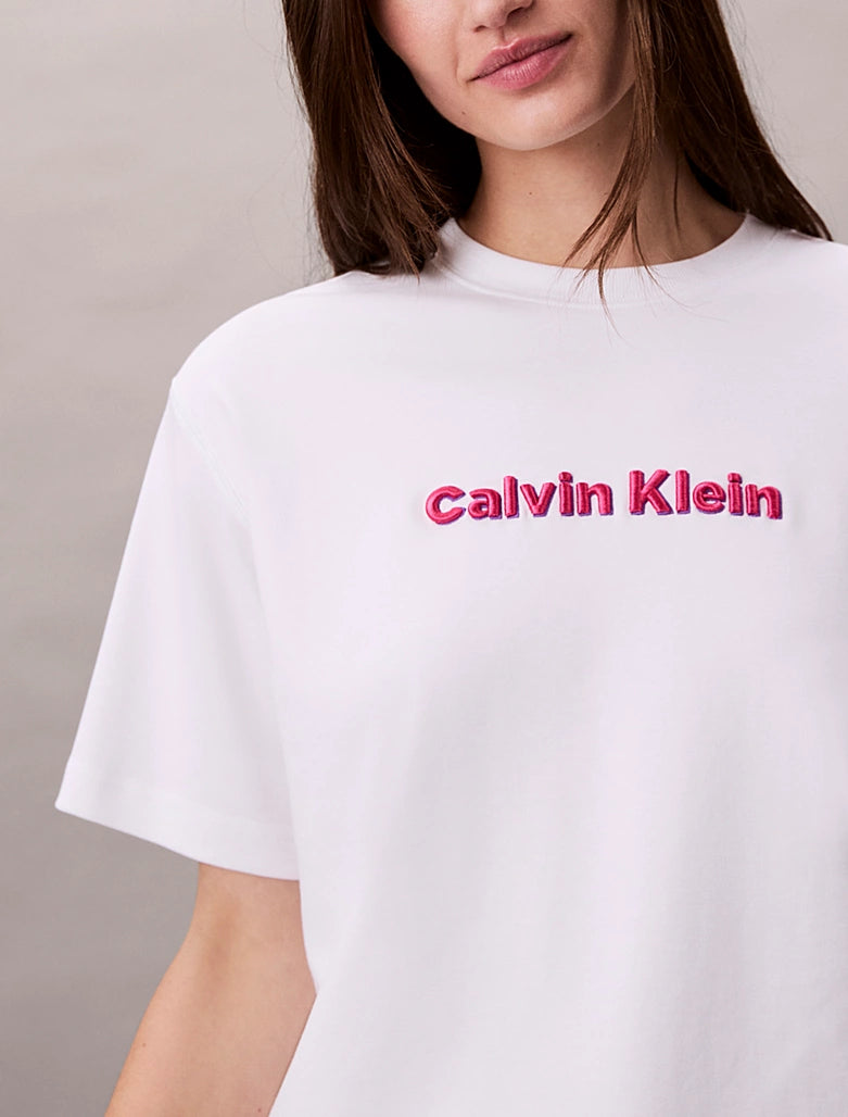 Embroidered Logo Graphic Classic T-Shirt - Brilliant White