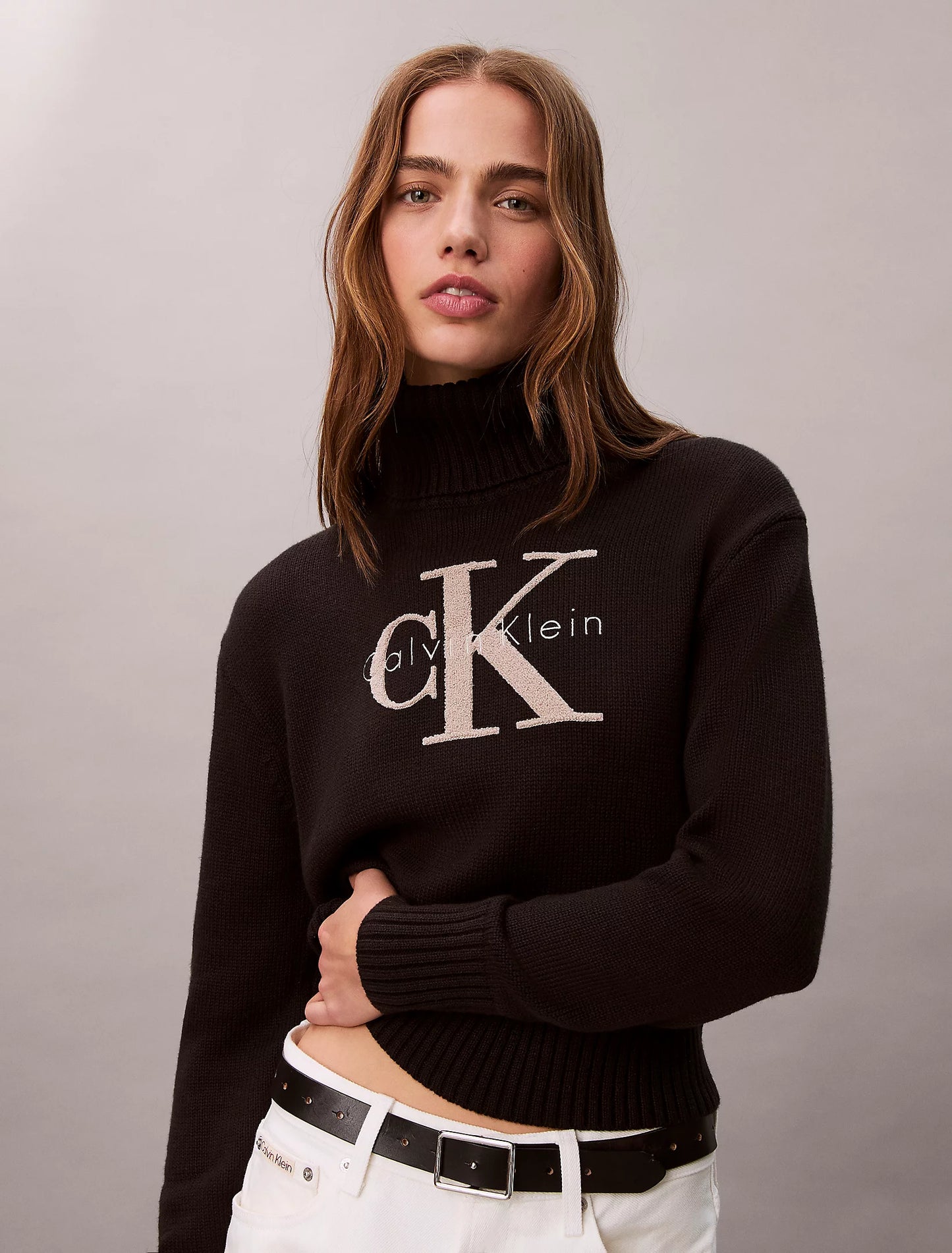 Soft Chenille Roll Neck Jumper - Black
