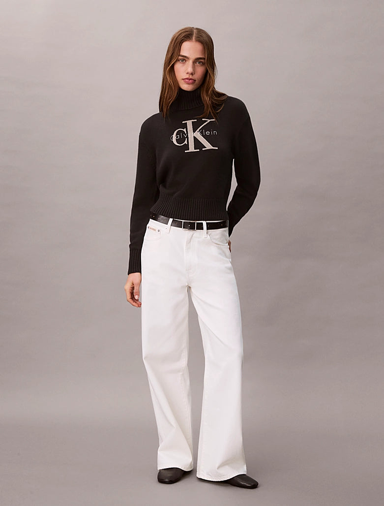 Soft Chenille Roll Neck Jumper - Black