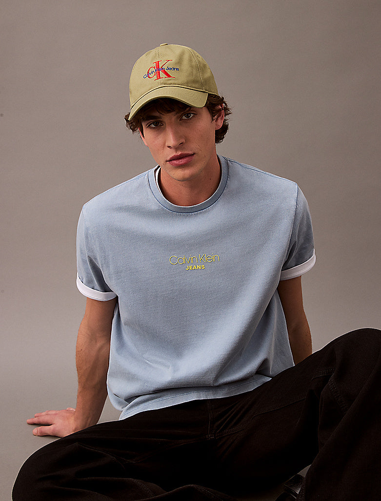 Calvin Klein Acid Wash Logo T-shirt - Fadded Denim