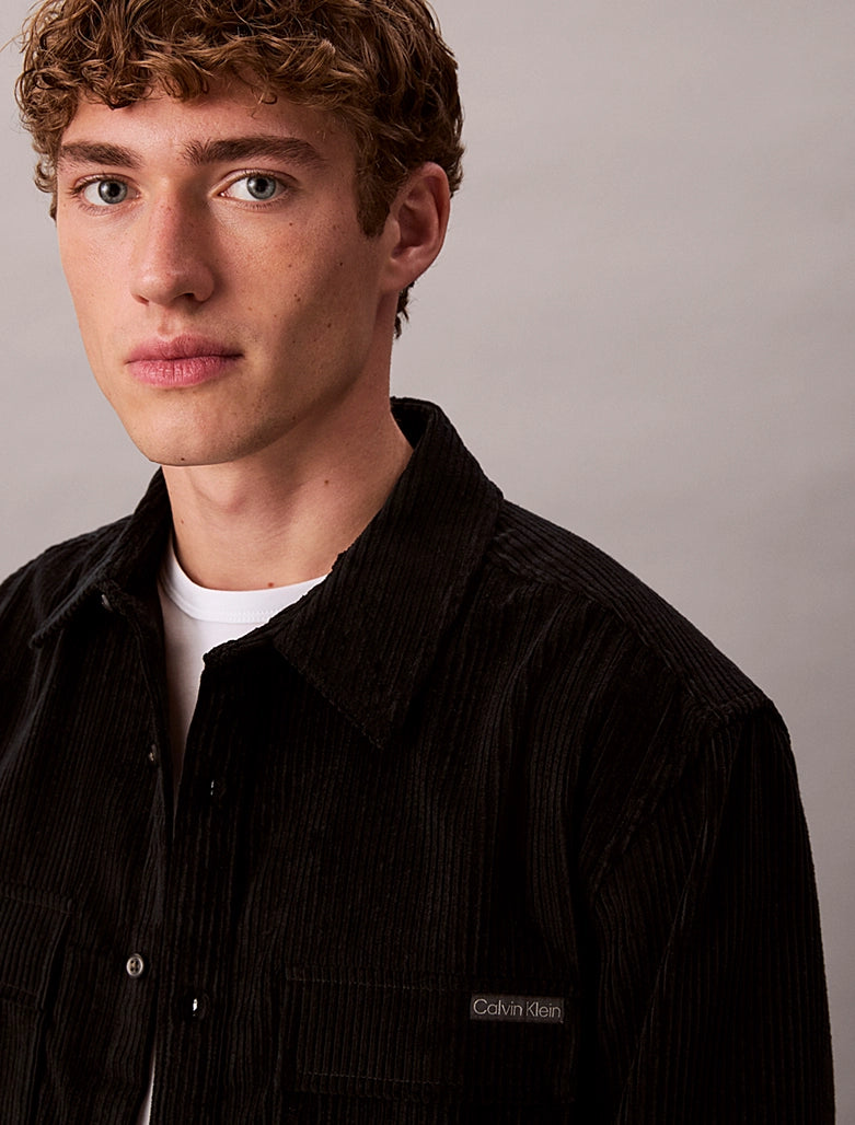 CK Corduroy Relaxed Button Down Shirt - Black
