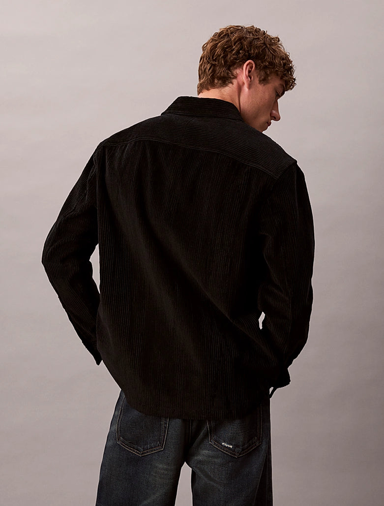 CK Corduroy Relaxed Button Down Shirt - Black