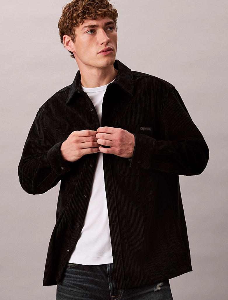 CK Corduroy Relaxed Button Down Shirt - Black