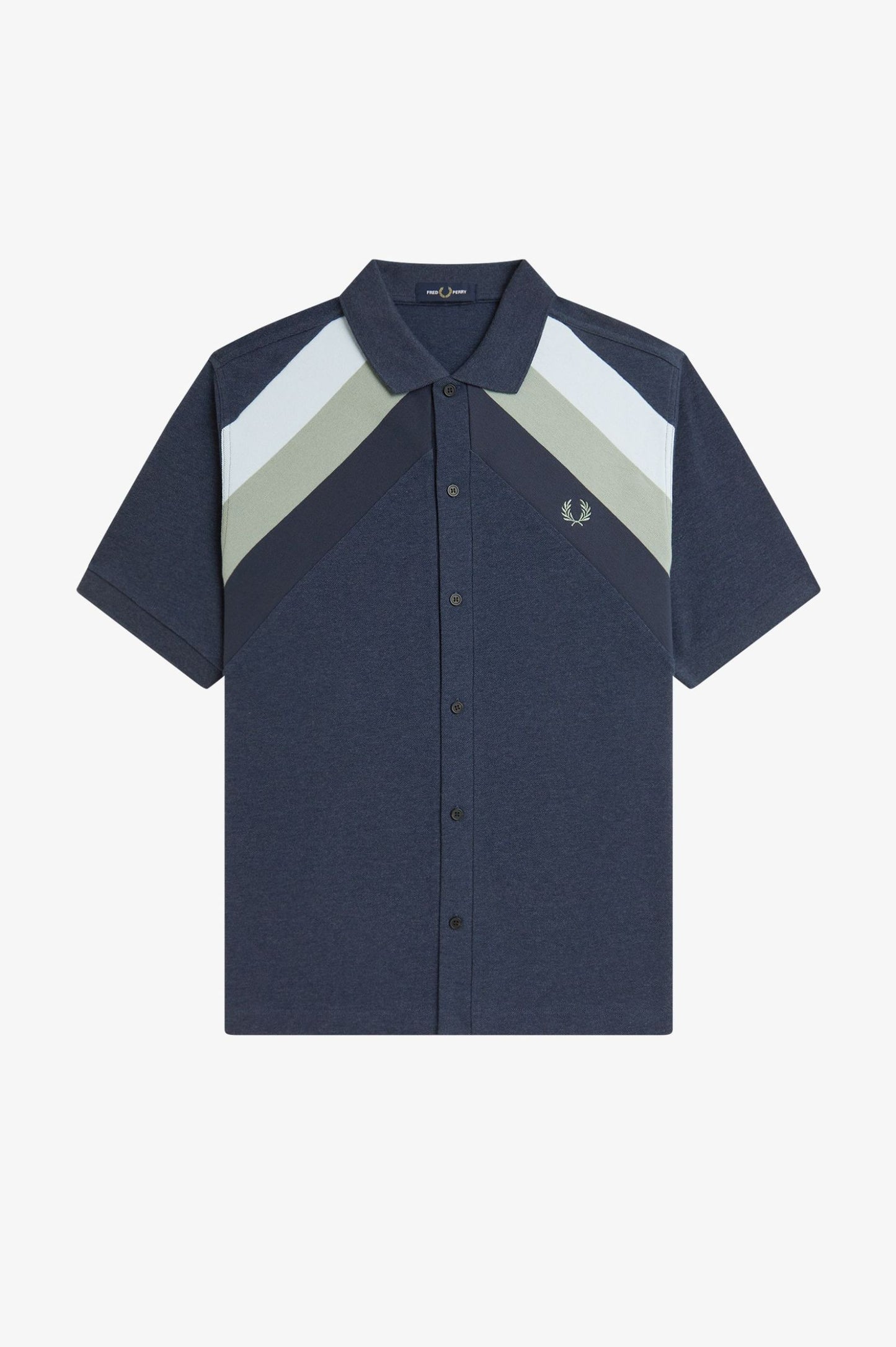 Striped Panel Button Thru Polo - Z81
