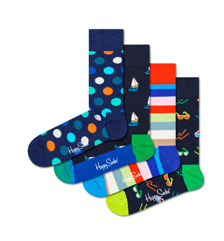 Happy Socks 'Navy' 4 Pack Gift Set