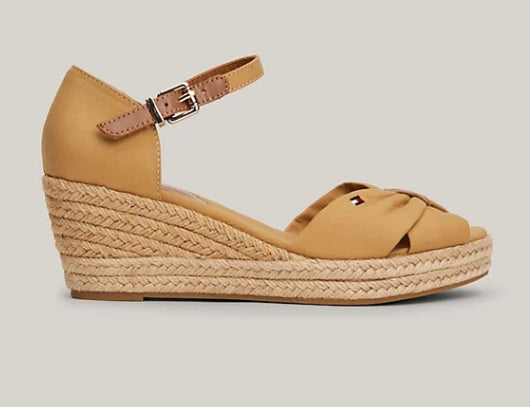 Tommy Hilfiger Wedge Heel Toe Open Espadrille Sandals - Classic Khaki