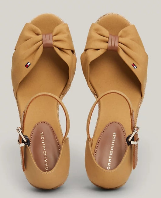 Tommy Hilfiger Wedge Heel Toe Open Espadrille Sandals - Classic Khaki