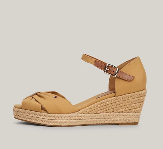 Tommy Hilfiger Wedge Heel Toe Open Espadrille Sandals - Classic Khaki