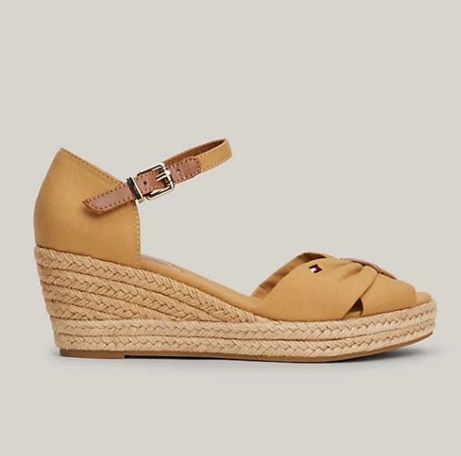 Tommy Hilfiger Wedge Heel Toe Open Espadrille Sandals - Classic Khaki