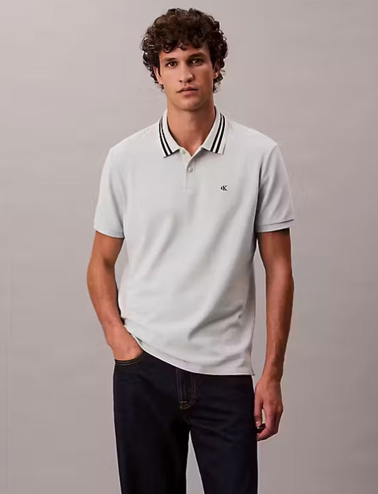 Monogram Logo Pique Tipped Classic Polo Shirt