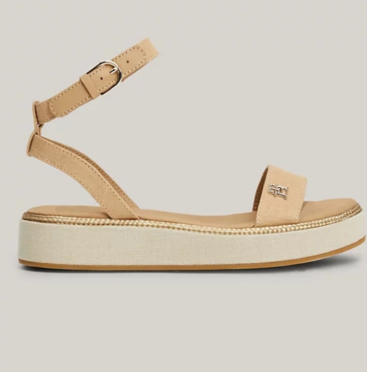 Tommy Hilfiger Linen Flatform Sandals