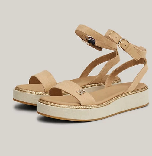 Tommy Hilfiger Linen Flatform Sandals