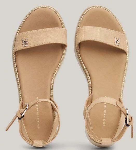 Tommy Hilfiger Linen Flatform Sandals