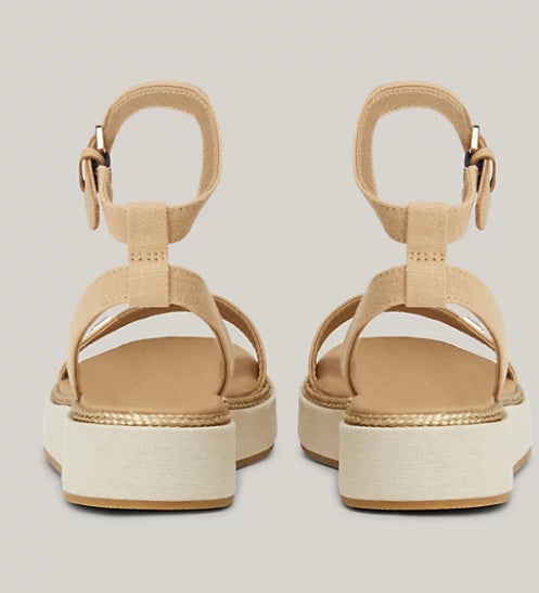 Tommy Hilfiger Linen Flatform Sandals