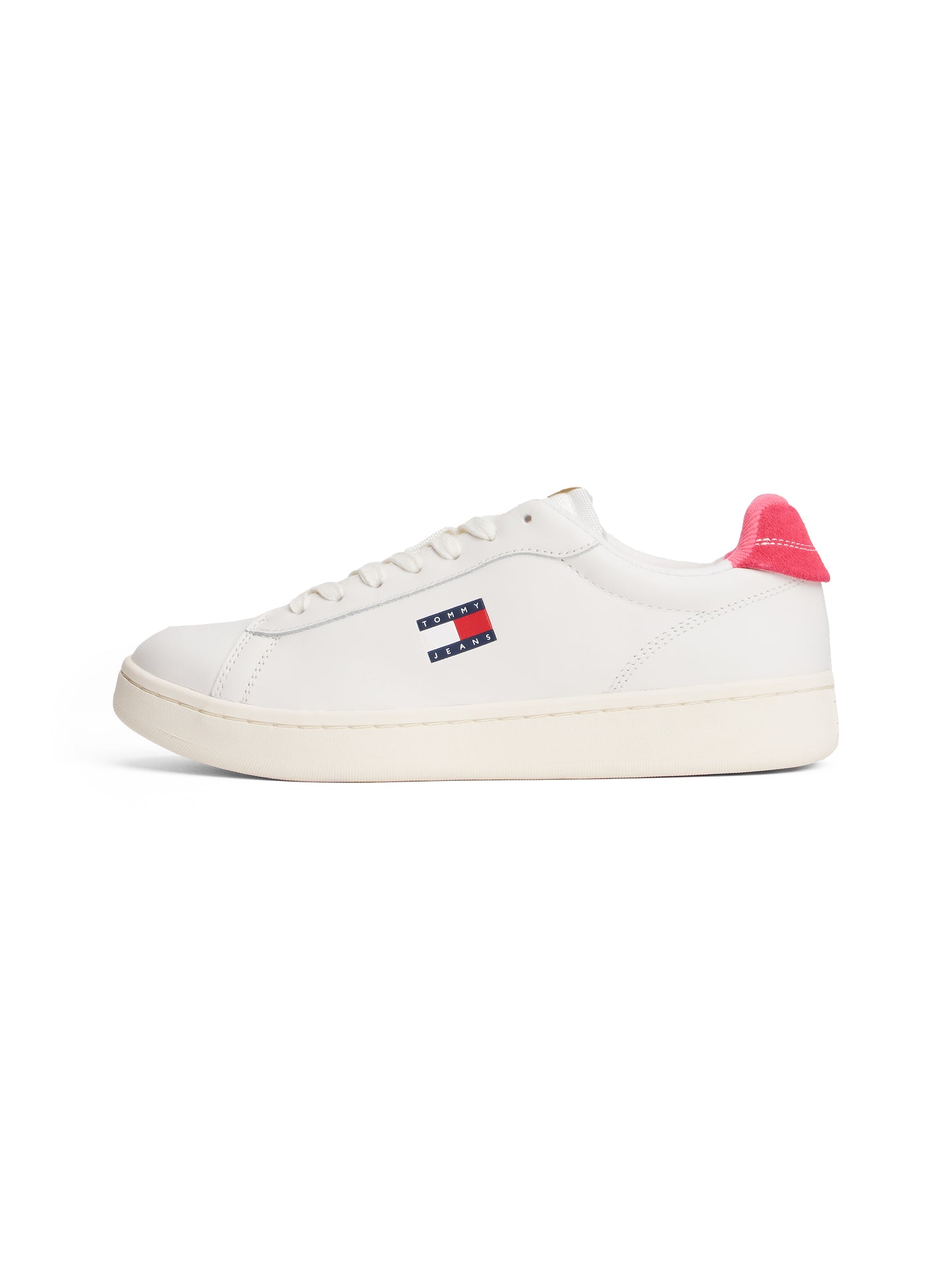 Leather Archive Court Trainers - Ecru/Vintage Cerise