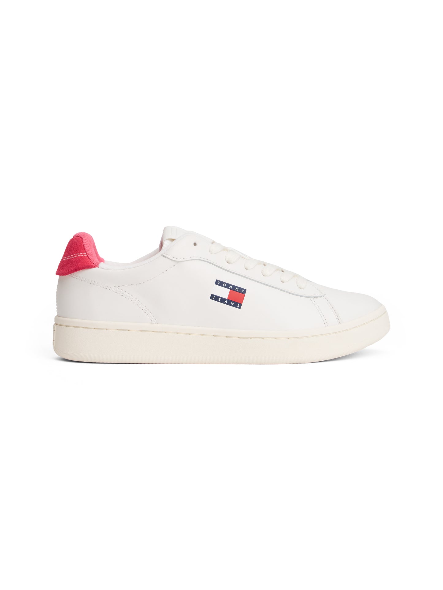 Leather Archive Court Trainers - Ecru/Vintage Cerise