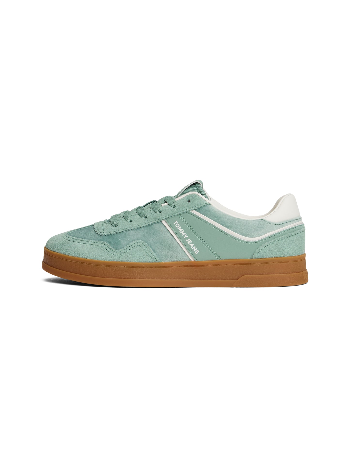 The Greenwich Suede Mixed Texture Trainers - Dusty Fern