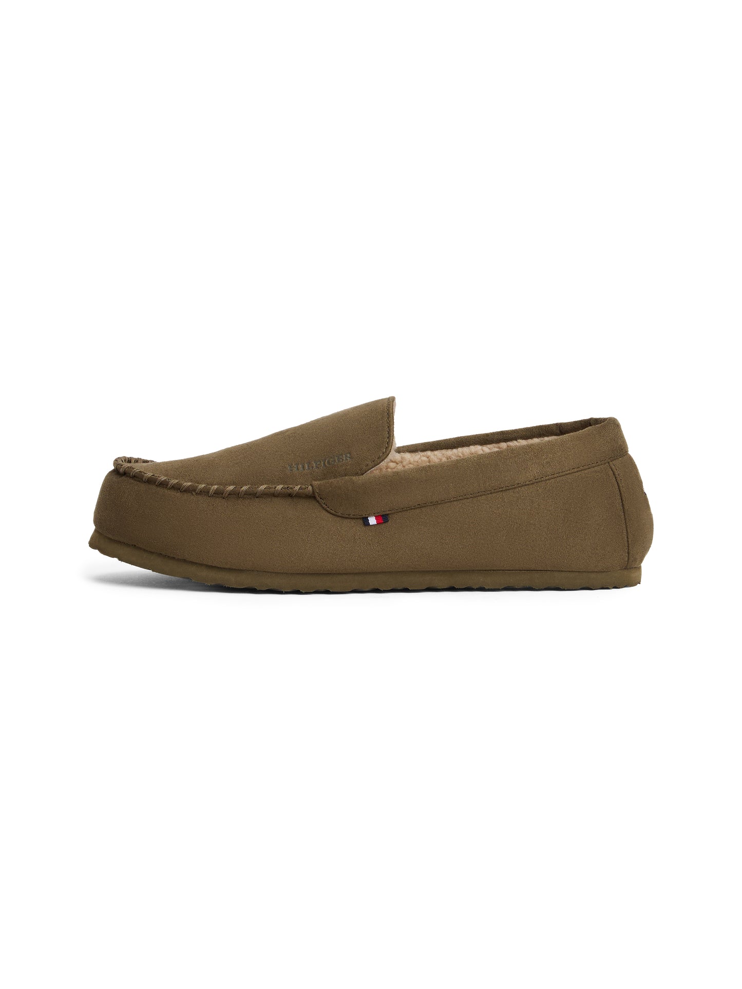 Suede Warm Lined Slippers - Army Green