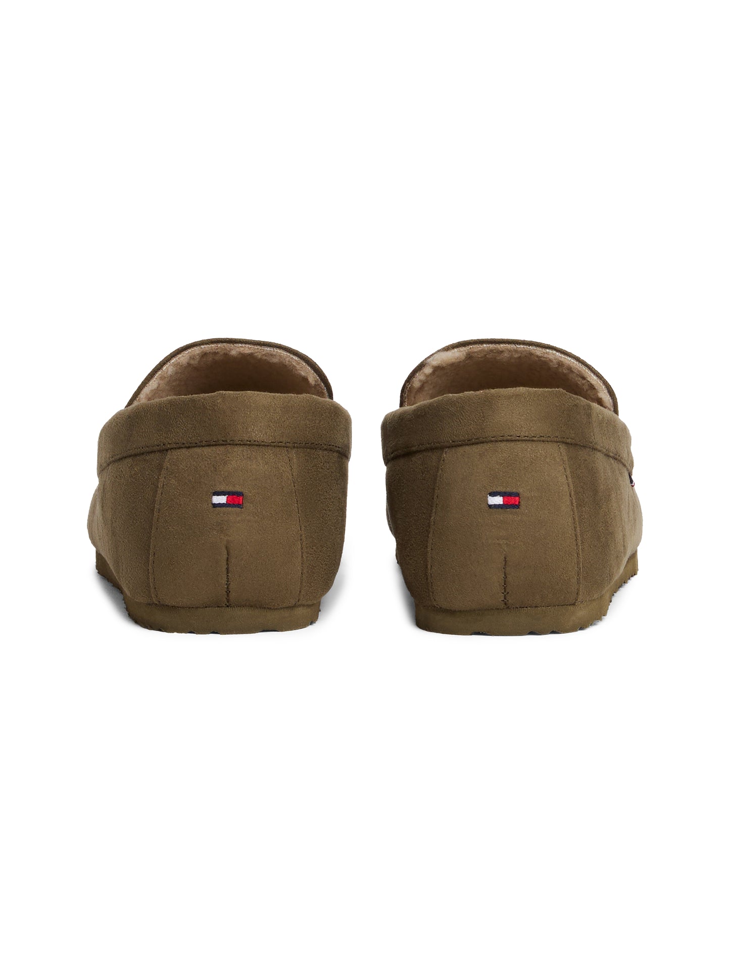 Suede Warm Lined Slippers - Army Green