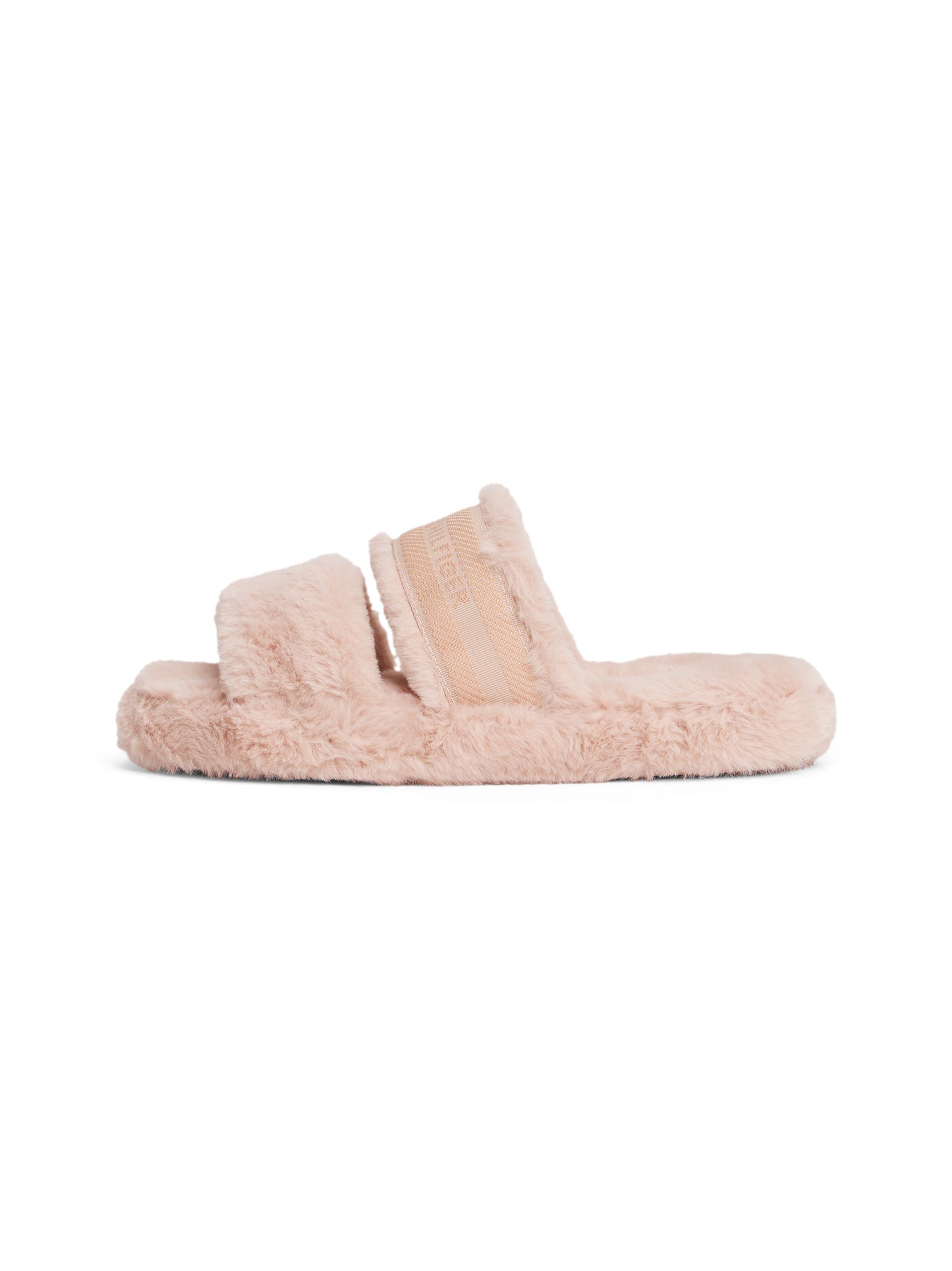 Cosy Fur Hilfiger Tape Slipper - Misty Blush
