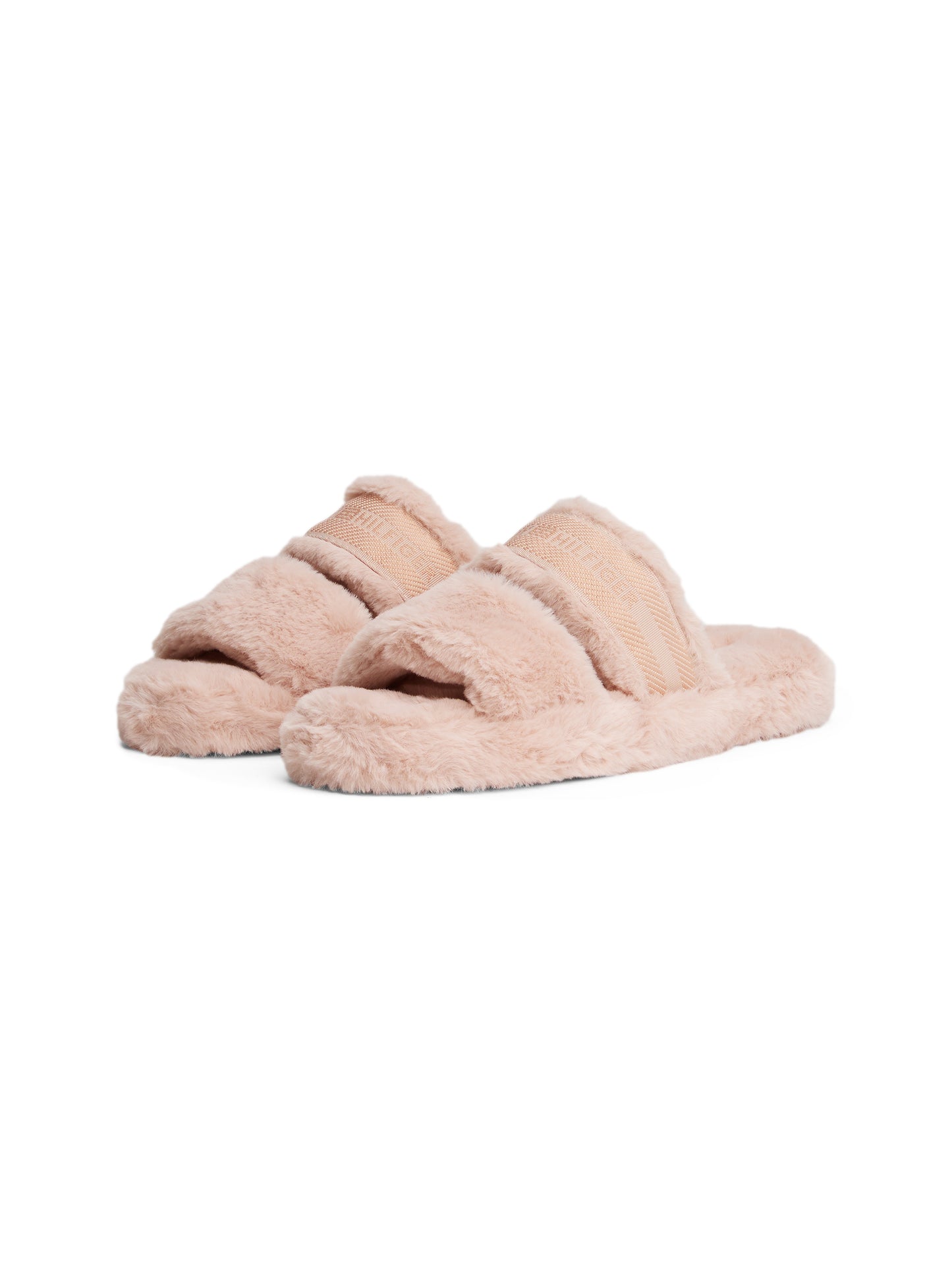Cosy Fur Hilfiger Tape Slipper - Misty Blush