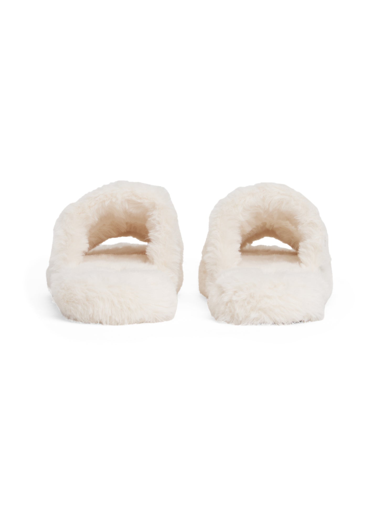 Cosy Fur Hilfiger Tape Slipper - Ancient White