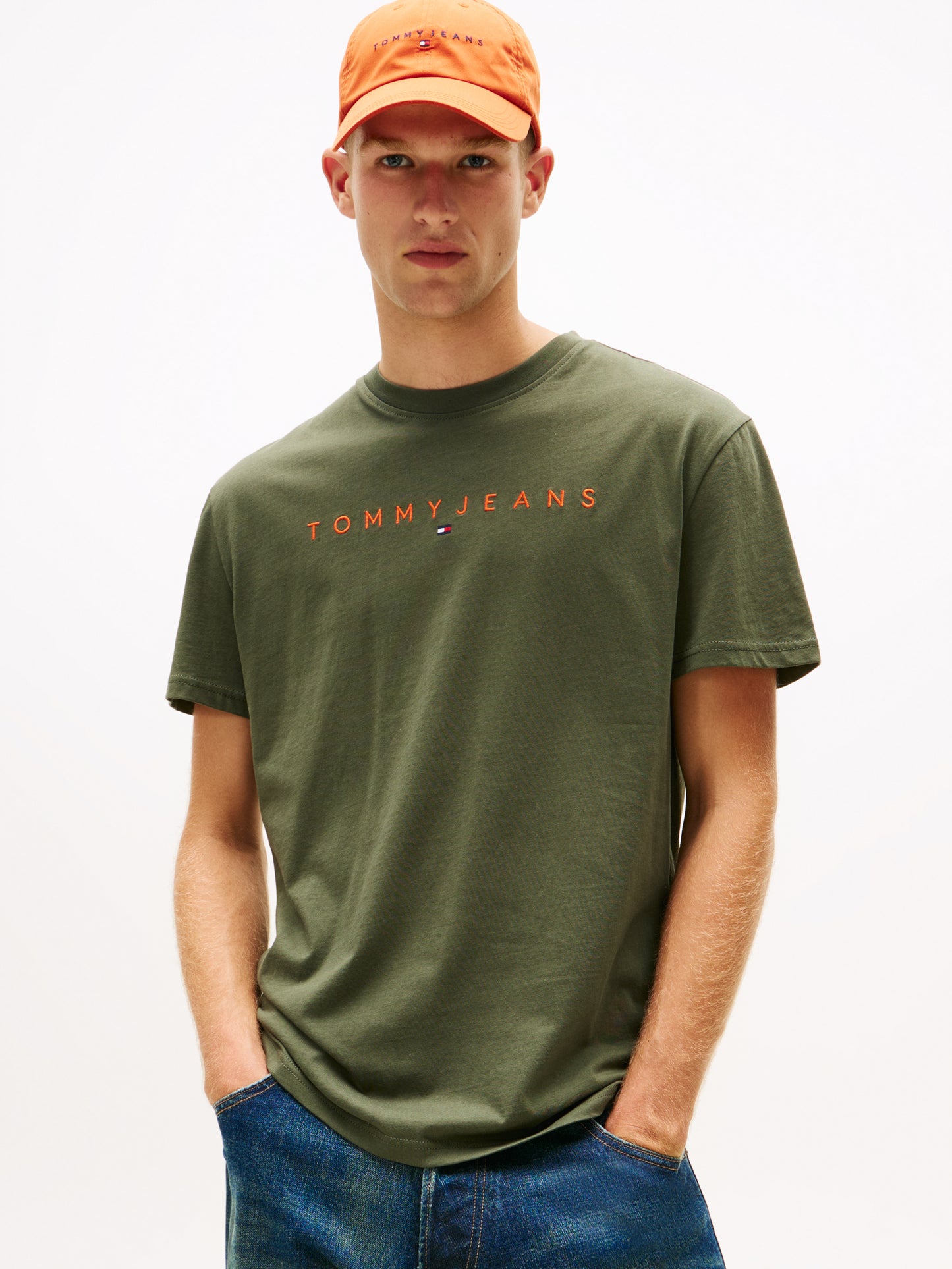 Linear Logo Regular Tee - Pewter Green Multi