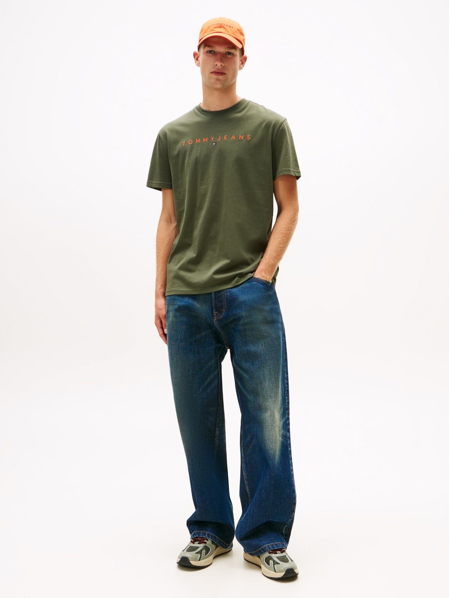 Linear Logo Regular Tee - Pewter Green Multi