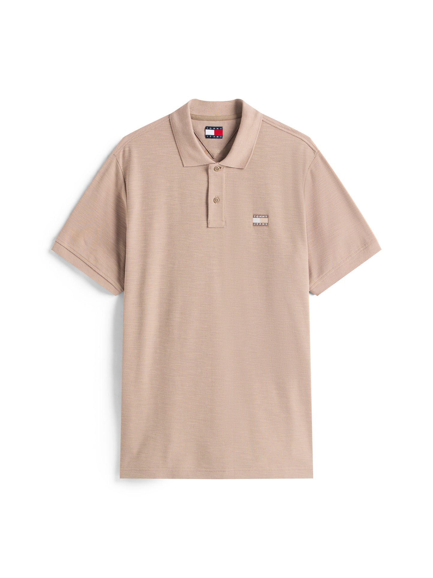 Tommy Badge Pique Polo Shirt - Costal Taupe Tonal