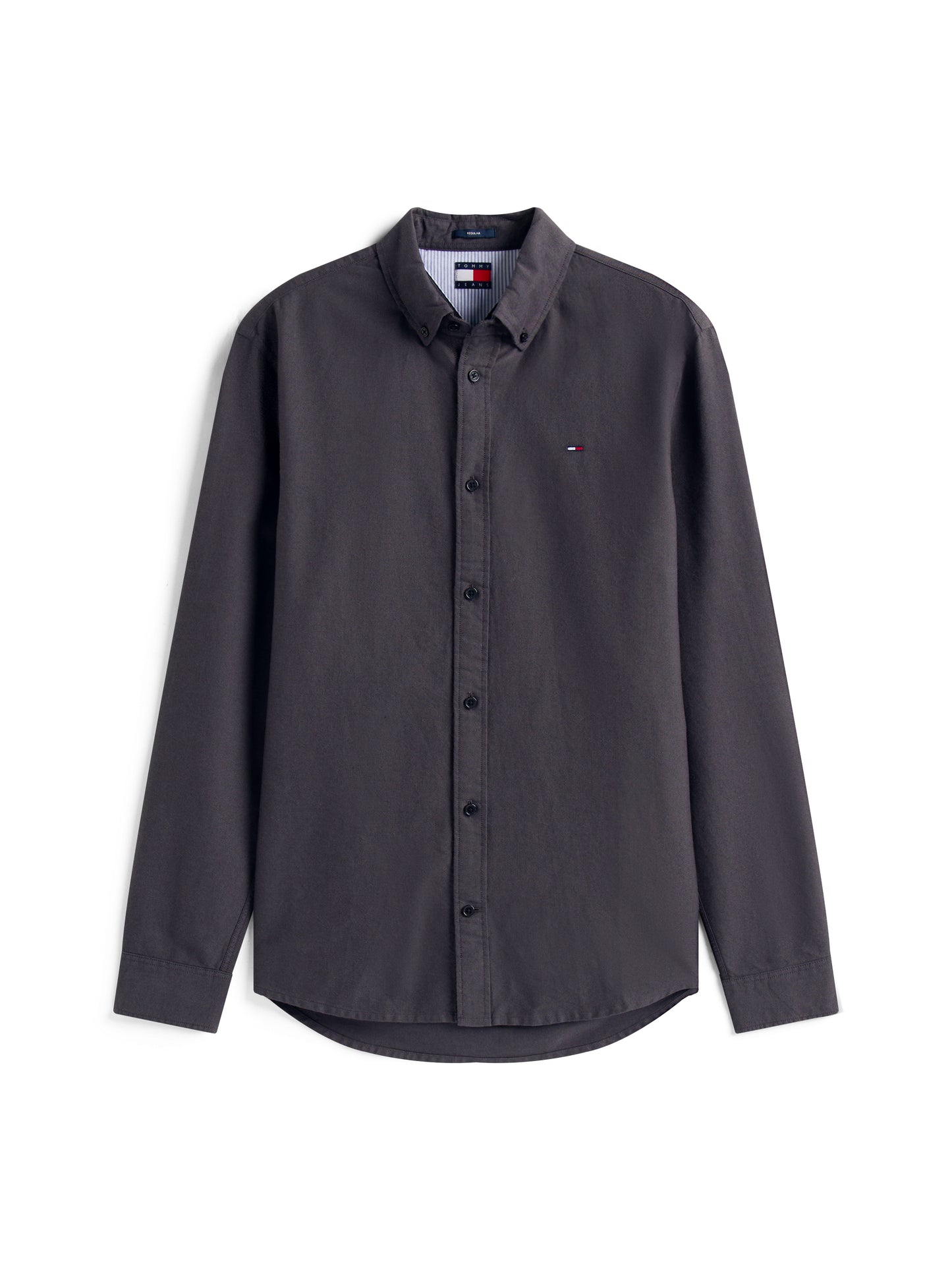 Regular Fit Button-Down Collar Oxford Shirt - Black
