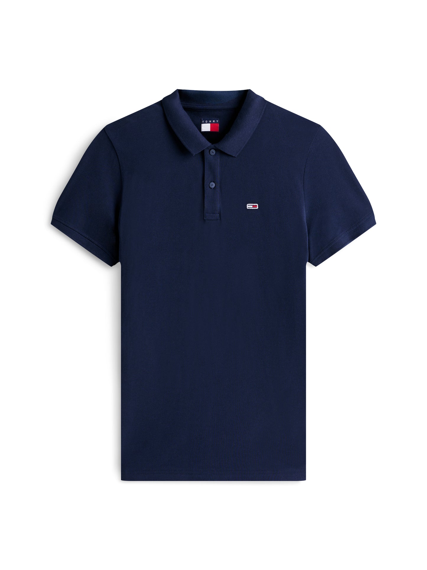 Flag Slim Placket Polo Shirt - Dark Navy