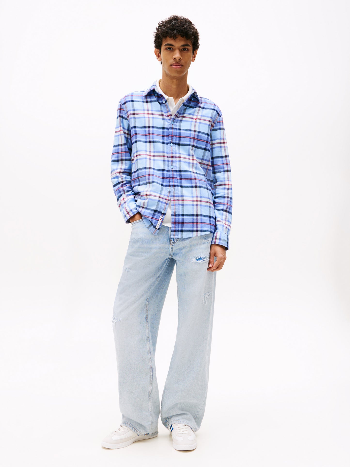 Regular Fit Check Flannel Shirt - Light Powdery Blue