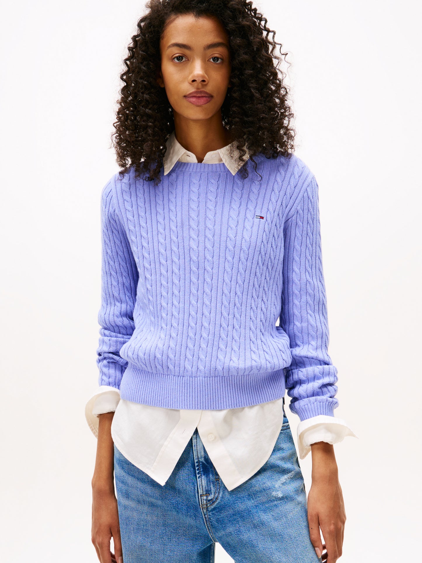 Essential Cable Knit Sweater - Vintage Iris