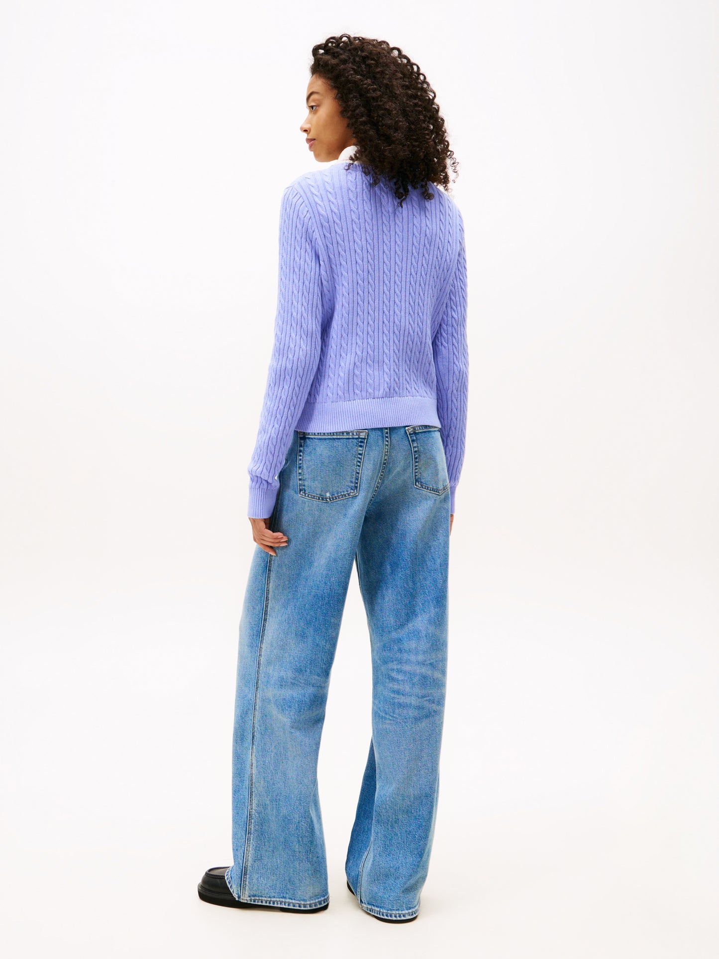 Essential Cable Knit Sweater - Vintage Iris